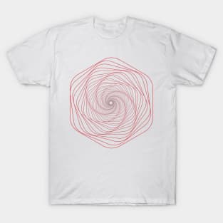 Geometric lineart abstract space red T-Shirt